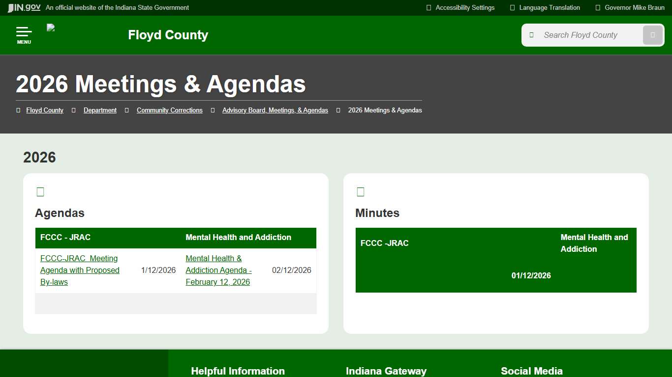 Floyd County: 2026 Meetings & Agendas